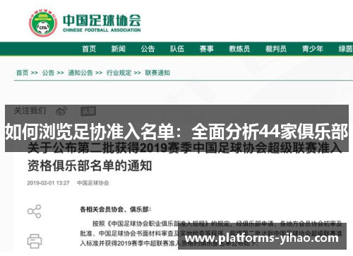 如何浏览足协准入名单：全面分析44家俱乐部