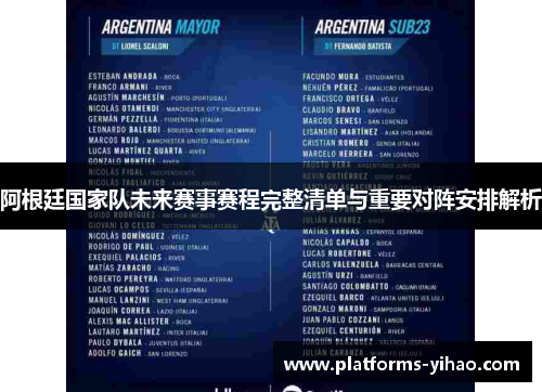 阿根廷国家队未来赛事赛程完整清单与重要对阵安排解析 阿根廷国家队未来赛事赛程完整清单与重要对阵安排解析